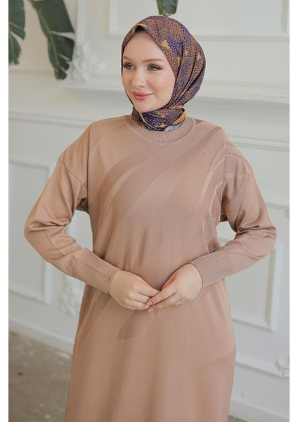 Armine Trend Triko Elbise Latte 24Ktd900