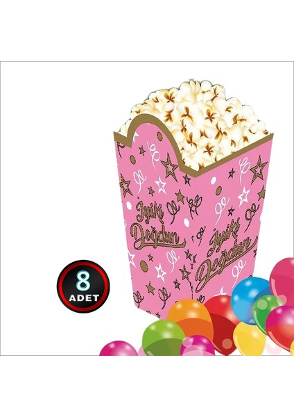 Iyi Ki Doğdun Pembe Mısır Kutusu - 8 Adet modelleri