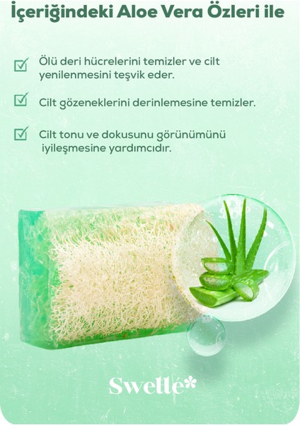 Aloe Veralı Doğal Kabak Lifli Organik Sabun El Yapımı Organik modelleri