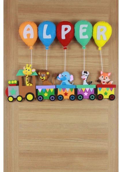 Alper Isimli Trenli Bebek ve Hastane Odası Kapı Süsü