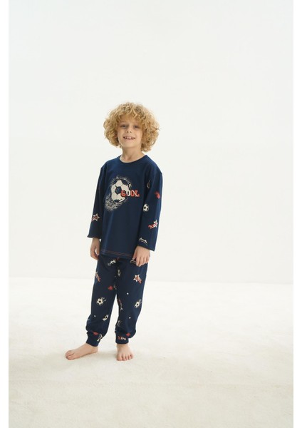 Erkek Çocuk Uzun Kol Lacivert Pijama Takım C3T3N7O8