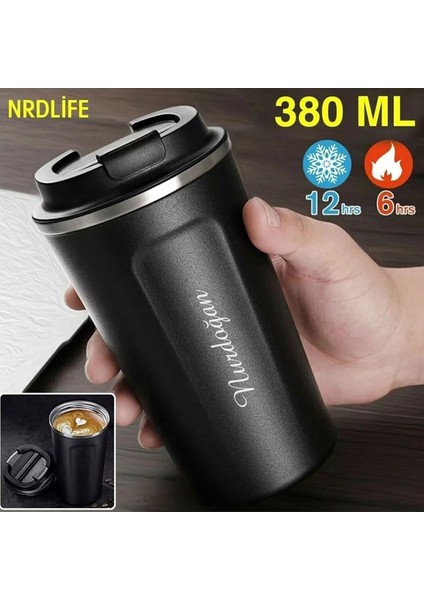 Yılbaşı Hediyesi Yeni Yıla Özel Hediyelik Kişiye Özel Isim Baskılı Çelik Termos 380 ml Termos Mug