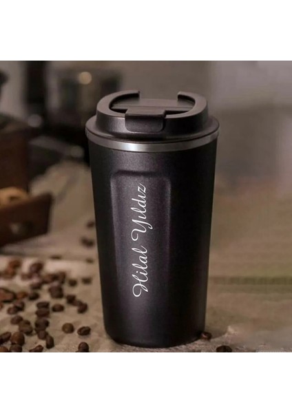 Yılbaşı Hediyesi Yeni Yıla Özel Hediyelik Kişiye Özel Isim Baskılı Çelik Termos 380 ml Termos Mug