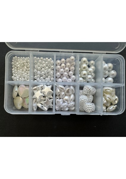 Plastik Inci ve Yıldız Kalp Figürlü Takı Yapım Seti