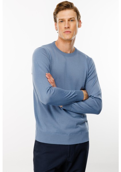 Erkek Basic Sıfır Yaka Ince Triko Kazak H.mavi indirimleri