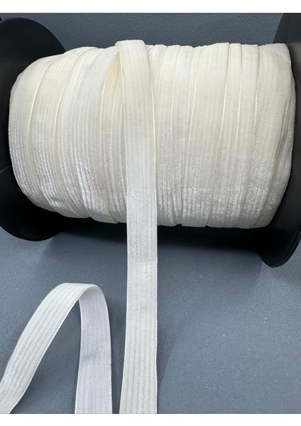 1.5 cm Çizgili Kadife-5 Metre-(Ekru)