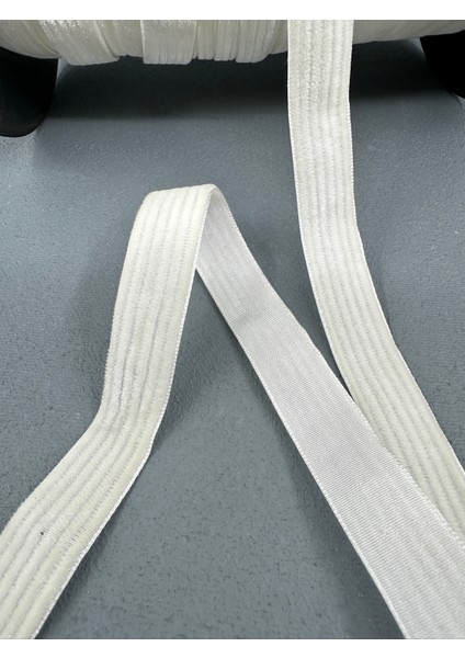 1.5 cm Çizgili Kadife-5 Metre-(Ekru)