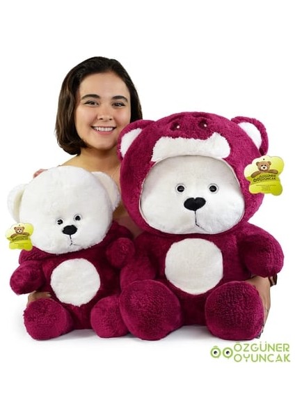 Legosh 70 cm Kapşonlu Uykucu Şirin Peluş Ayıcık Panda