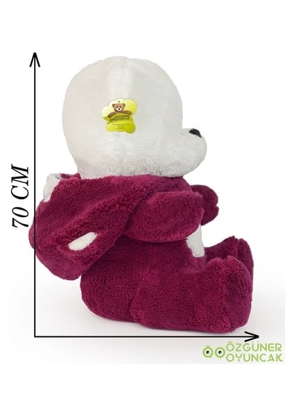 Legosh 70 cm Kapşonlu Uykucu Şirin Peluş Ayıcık Panda