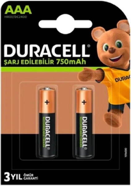 Şarj Edilebilir AAA İnce Pil 750 mAh