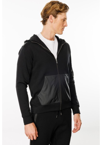 Erkek Kapüşonlu Kanguru Cepli Eşofman Üstü Siyah fırsatları