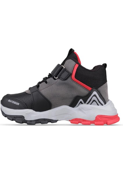 Büyük Çocuk Elastic Laces Siyah-Kırmızı Outdoor Ayakkabı