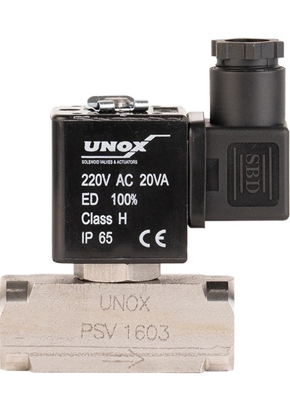 220 V Ac Paslanmaz Takoz Gövde Normalde Kapalı Solenoid Valf (0-25 BAR)