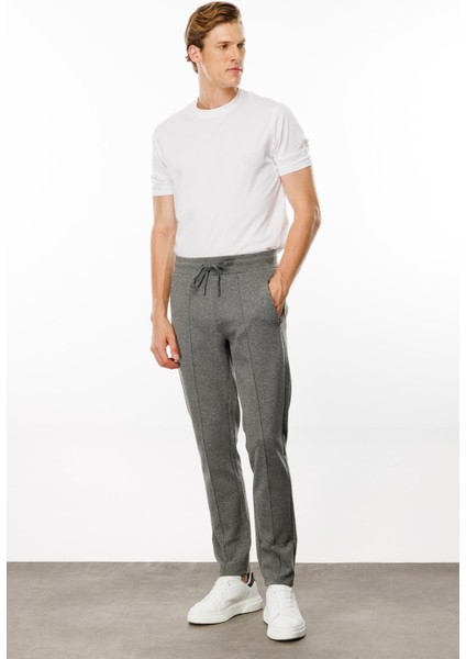 Erkek Cepleri Fermuarlı Eşofman Altı Antra/melanj