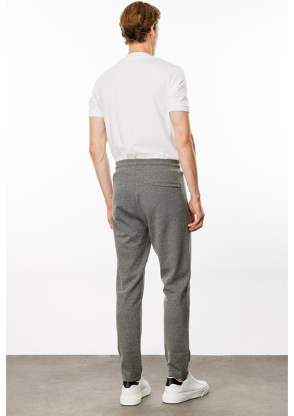 Erkek Cepleri Fermuarlı Eşofman Altı Antra/melanj