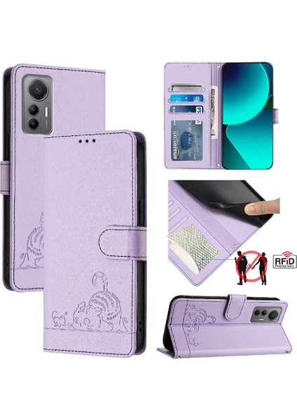 Xiaomi 12 Lite Kedi Rfıd Kart Yuvası Tutucu Için Kickstand Cüzdan Flip (Yurt Dışından) indirimleri