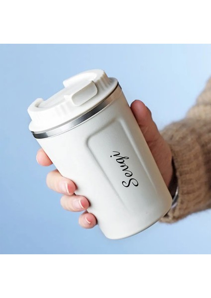 Hediyelik Kişiye Özel Isim Baskılı Çelik Termos 380 ml Termos Mug