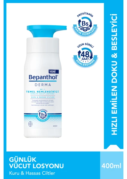 Derma Temel Nemlendirici Vücut Losyonu 400 ml