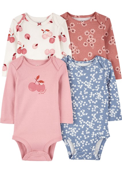 Carters Kız Bebek Uzun Kollu Body Set 4lü Paket