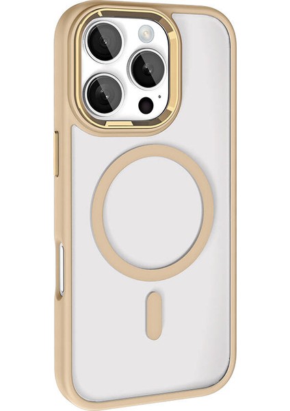 iPhone 16 Pro Kılıf Krom Magsafe Wireless Şarj Özellikli + Ekran Koruyucu