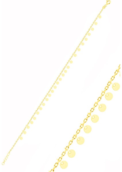 Gümüş Altın Yaldızlı Pullu Halhal SGTL10543GOLD