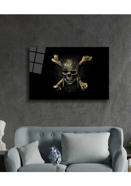 Kurukafa Illüstrasyon Cam Tablo Illustration Skull Art fiyatları