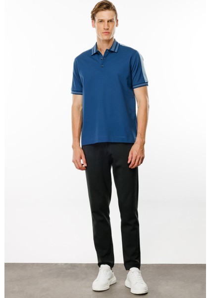 Erkek Polo Yaka Omuzu Şeritli T-Shirt Parlement modelleri