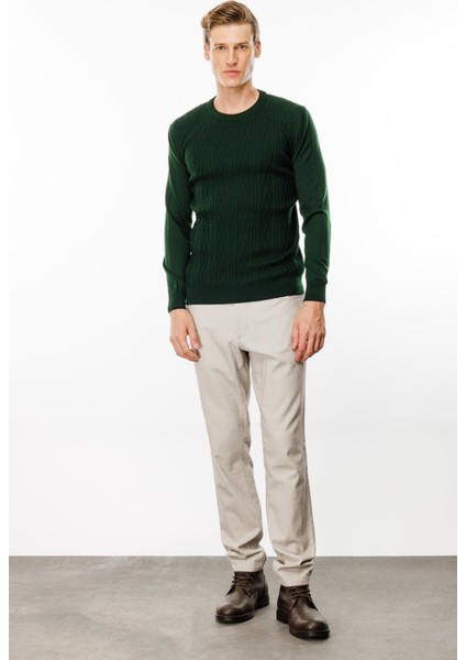 Erkek Sıfır Yaka Önü Baklava Örgü Kazak A.yeşil modelleri