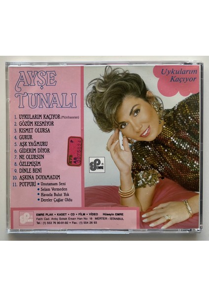 Emre Müzik Ayşe Tunalı Uykularım Kaçıyor CD (Orjnal 1990 Dönem Baskı Cd)