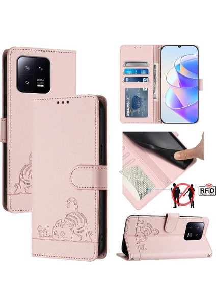 Xiaomi 13 5g Kart Yuvası Tutucu Için Kickstand Cüzdan Kapak Çevirin Kedi Rfıd (Yurt Dışından) indirimleri