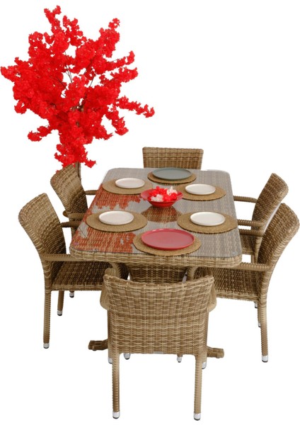 Peter 90X160 Rattan Bahçe Masa Takımı | Rehome