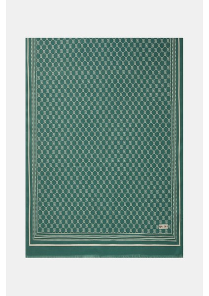 Monogram Tivil Ipek Şal 300088-YEŞIL Bej