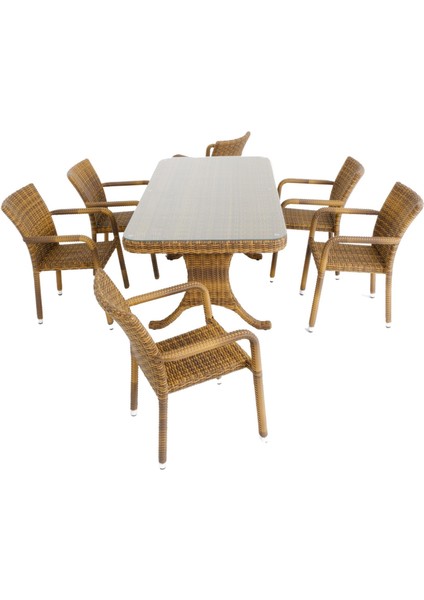Peter 90X180 Rattan Bahçe Masa Takımı | Rehome