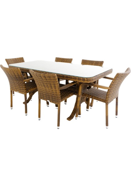 Peter 90X180 Rattan Bahçe Masa Takımı | Rehome