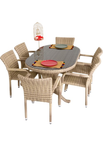 Sunsire 90X160 Rattan Bahçe Masa Takımı | Rehome
