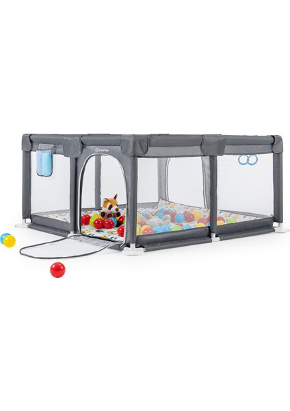 Playard Güvenli Bebek Ve Çocuk Oyun Alanı Oyun Parkı 125x125 Oyun Matı Ve Topları