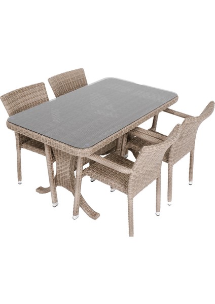 Peter 70X120 Rattan Bahçe Masa Takımı | Rehome