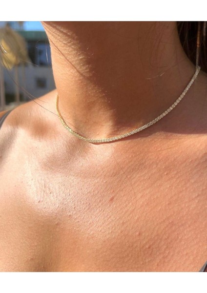 925 Ayar Tam Tur Ayarlanabilir Premium Su Yolu Kolye Clara