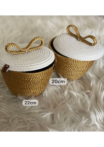 2'li Gold Renk Organizer Sepet