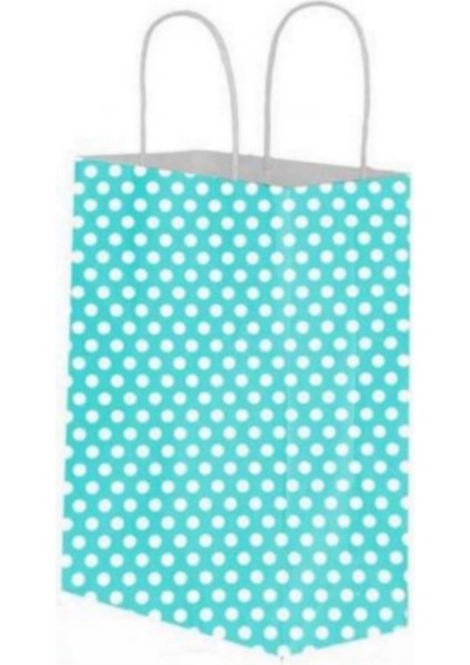 Kraft Burgu Saplı Çanta 25X31X12 Mavi Puantiye 25adet fiyatları