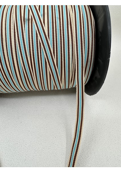 1 cm Çizgili Renkli Şerit-5 Metre (Kahve/turkuaz)