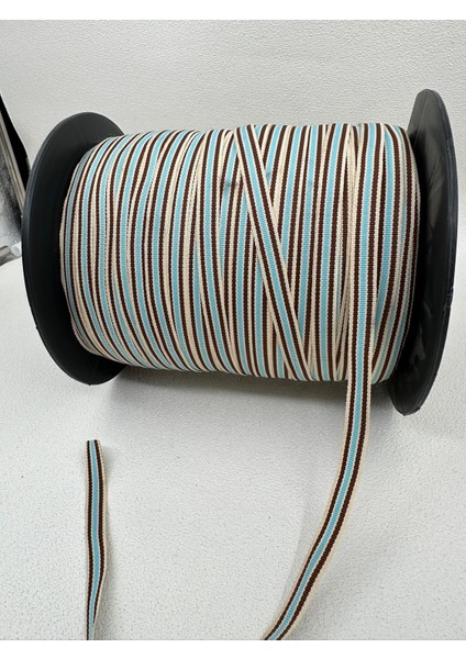 1 cm Çizgili Renkli Şerit-5 Metre (Kahve/turkuaz)