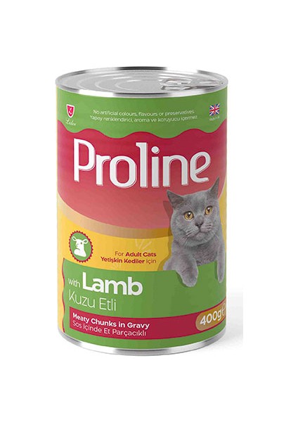 Kuzu Etli Sos Içinde Gravy Yetişkin Kedi Konservesi 24 Adet 400 gr