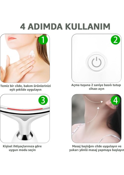 Yüz ve Boyun Masaj Aleti Ems Cihazı (Gıdı,sarkma,kırşıklık) Güzellik Cihazı 3 Programlı Yüz Masaj Aleti Sıkılaştırıcı Masaj Aleti Kırşıklık Giderici Masaj Aleti Isıtmalı Masaj Titreşimli Masaj Aleti