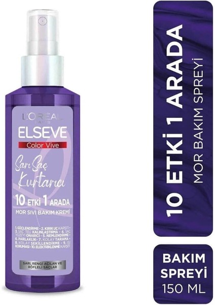 L'oreal Paris Color Vive Sarı Saç Kurtarıcı Mor Sıvı Bakım Kremi 150 ml