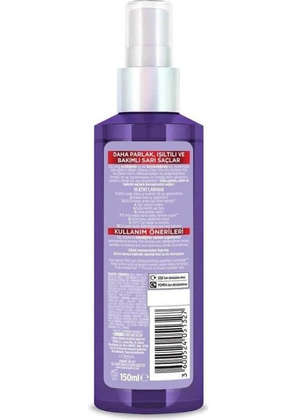 L'oreal Paris Color Vive Sarı Saç Kurtarıcı Mor Sıvı Bakım Kremi 150 ml fiyatları