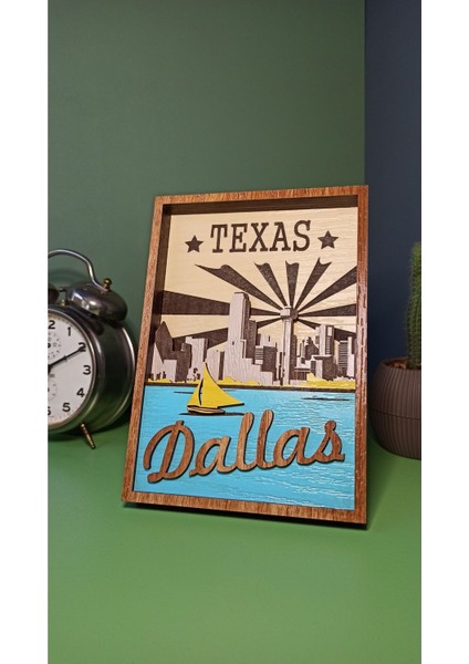 Ahşap Mdf Çok Katmanlı Texas-Dallas Dekoratif Tablo