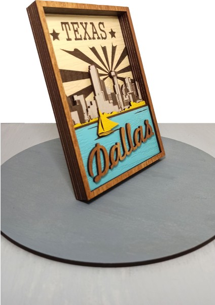 Ahşap Mdf Çok Katmanlı Texas-Dallas Dekoratif Tablo