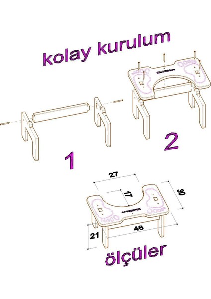 Klozet Çömelme Ayak Taburesi, Basamak Taburesi, Wc Tuvalet Taburesi, Klozet Ayaklığı EH024