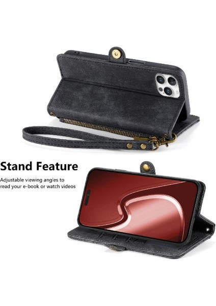Iphone 16 Pro Için Flip Case Basit Iş Deri Kılıf Kapak Çevirin (Yurt Dışından) modelleri